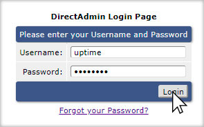 Авторизации в панели управления хостингом DirectAdmin