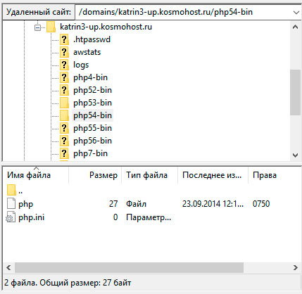 Создан файл php.ini на хостинге